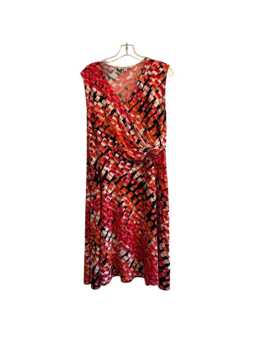 Travel Smith Surplice Bodice Sleeveless Shift Dress Womens XLP PETITE Geometric - Picture 17 of 17